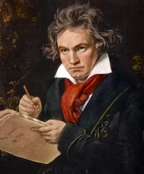 Ludwig van Beethoven tenant la Missa Solemnis